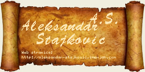 Aleksandar Stajković vizit kartica